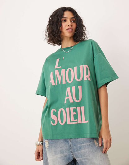 Oversized T-Shirt With Soleil Graphic