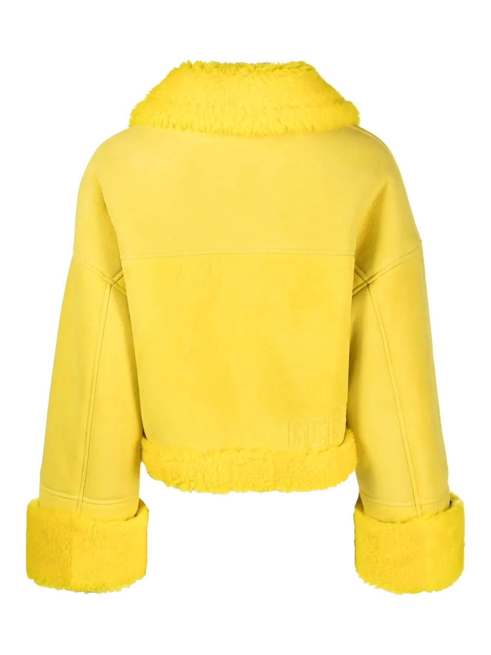 Shearling-Collar Leather Jacket