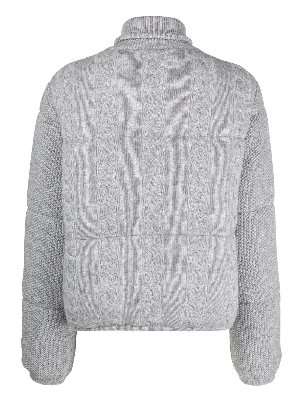 Cable-Knit Zip-Up Bomber Jacket