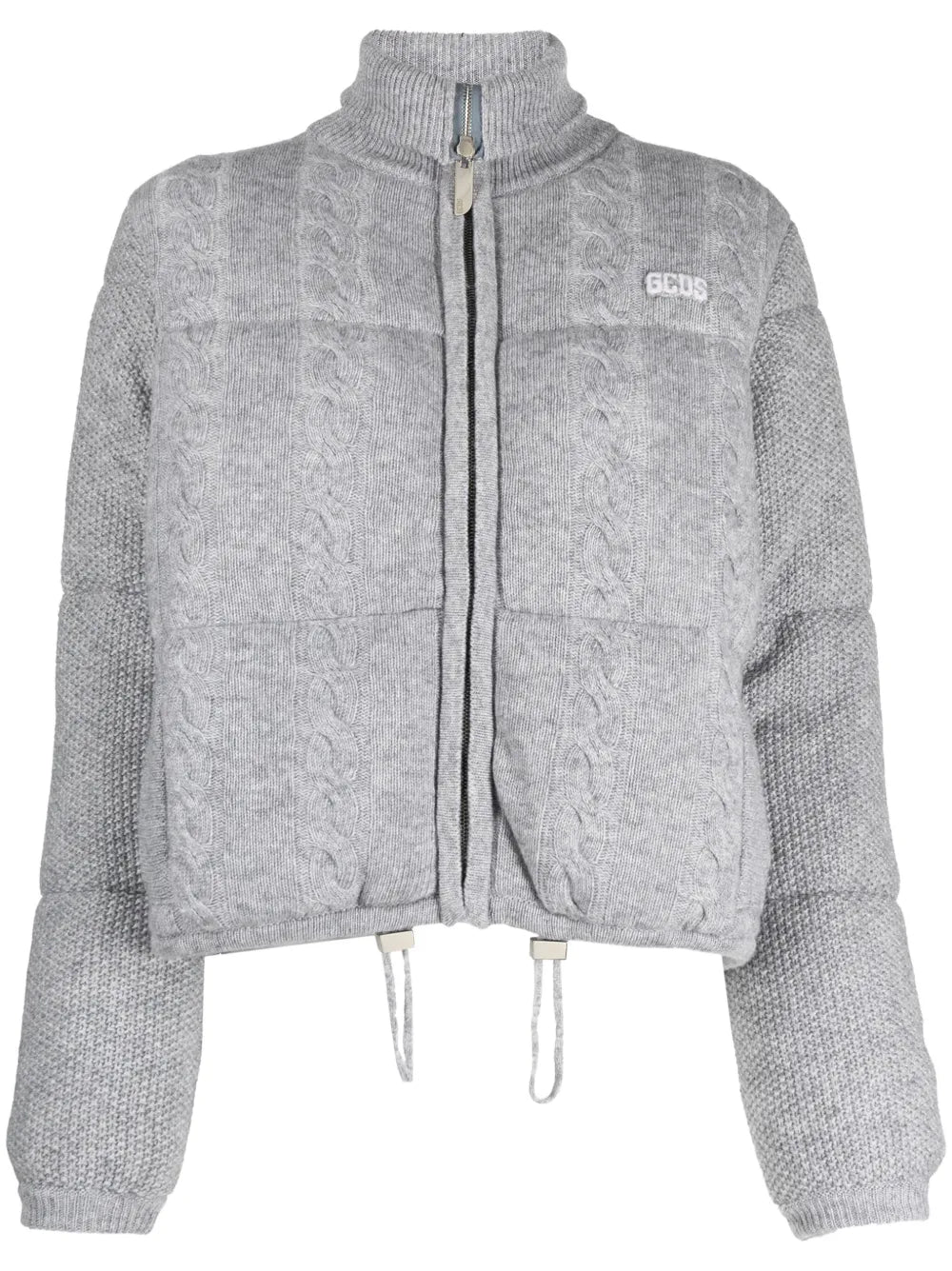 Cable-Knit Zip-Up Bomber Jacket