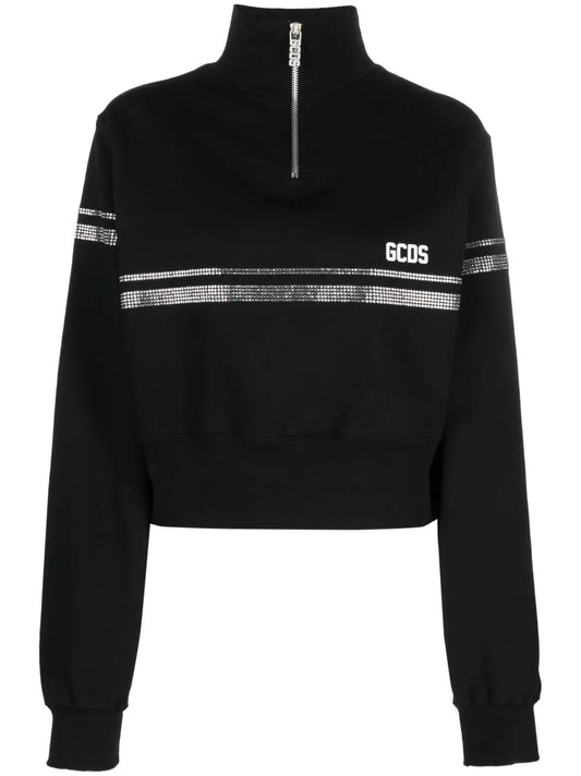 Logo-Print Crystal-Embellished Sweatshirt