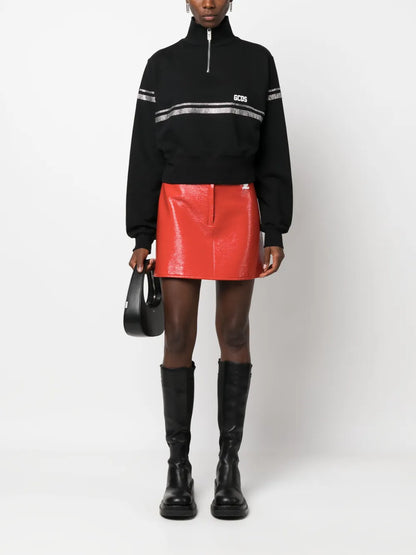Logo-Print Crystal-Embellished Sweatshirt