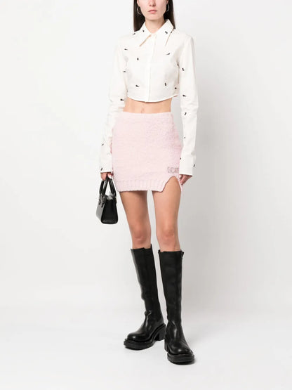 Hairy Logo-Plaque Miniskirt