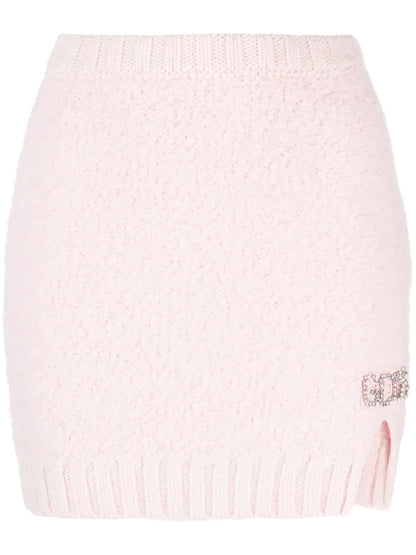 Hairy Logo-Plaque Miniskirt