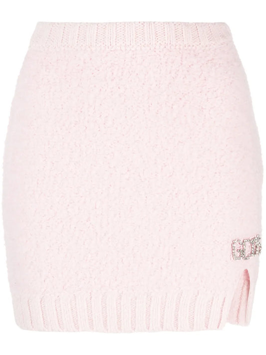 Hairy Logo-Plaque Miniskirt