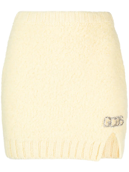 Hairy Logo-Plaque Miniskirt