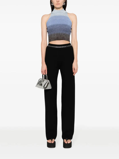 Degradé Ribbed-Knit Cropped Top