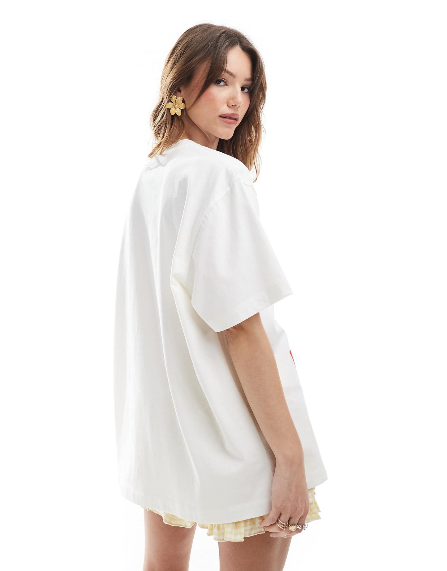 Oversized T-Shirt With Rosa Fiore Graphic