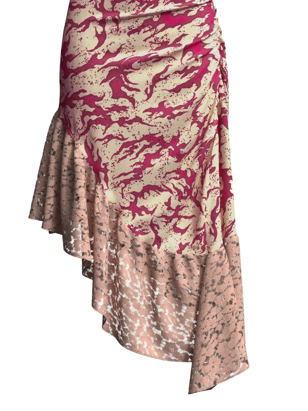 Albi Asymmetric Ruched Midi Dress