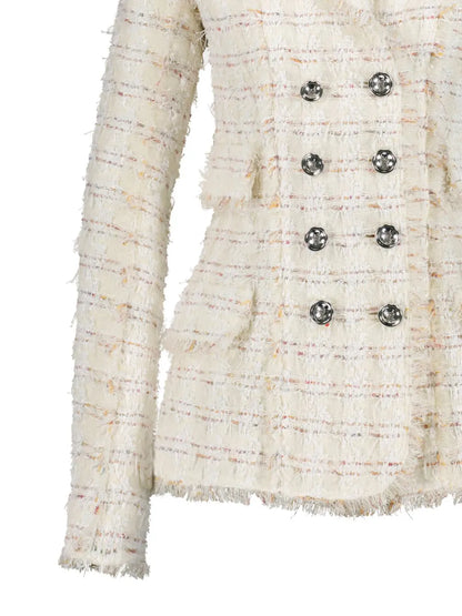 Bouclé Double-Breasted Blazer