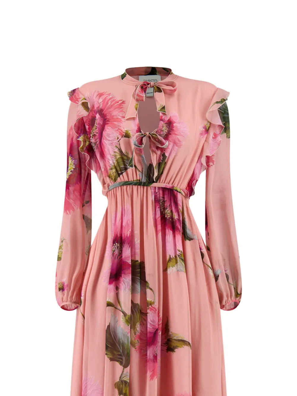 Botanic Blow Up-Print Silk Georgette Gown