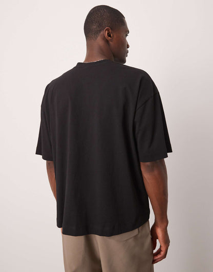 Heavyweight Oversized T-Shirt With Notch Neck Detail