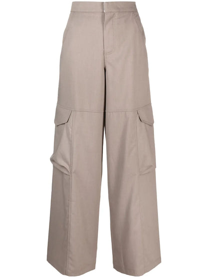Wide-Leg Cargo Trousers