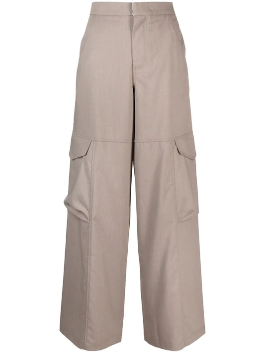 Wide-Leg Cargo Trousers