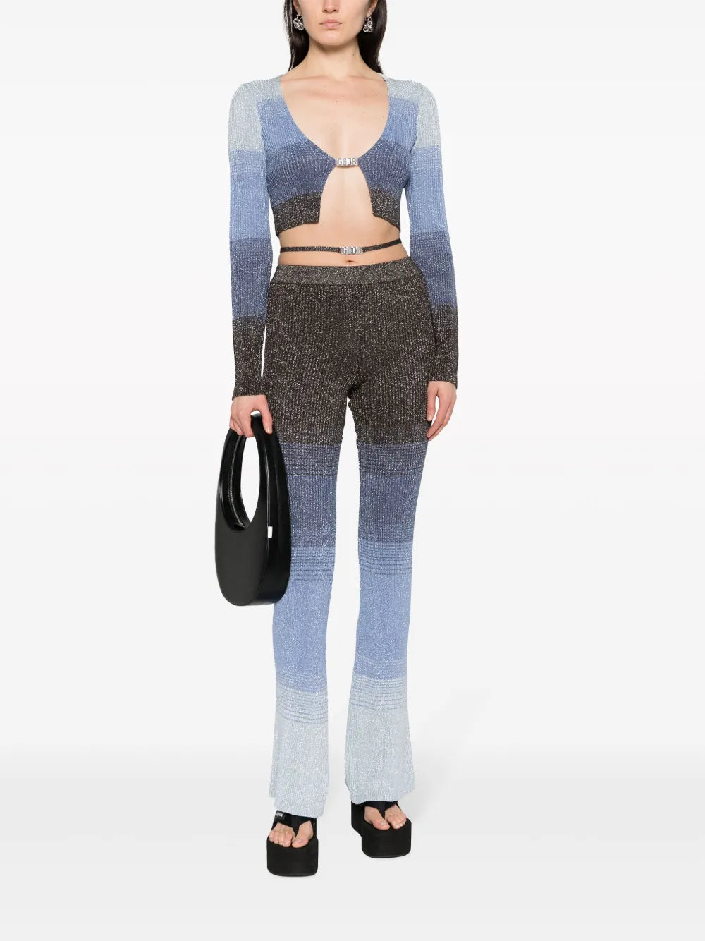 Degradé Striped Knitted Trousers