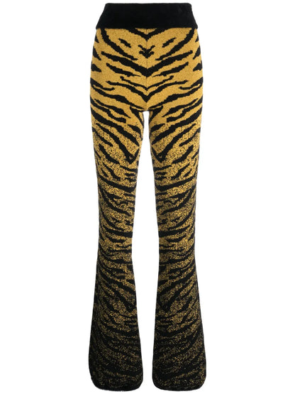 Zebra-Patterned Jacquard Trousers