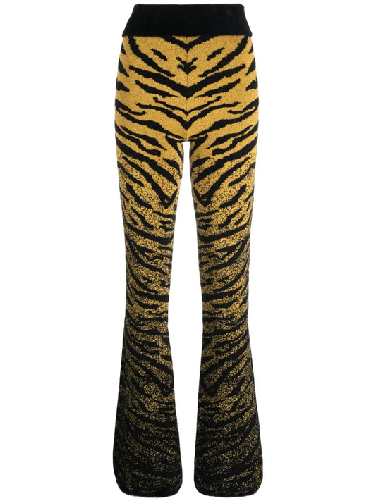 Zebra-Patterned Jacquard Trousers