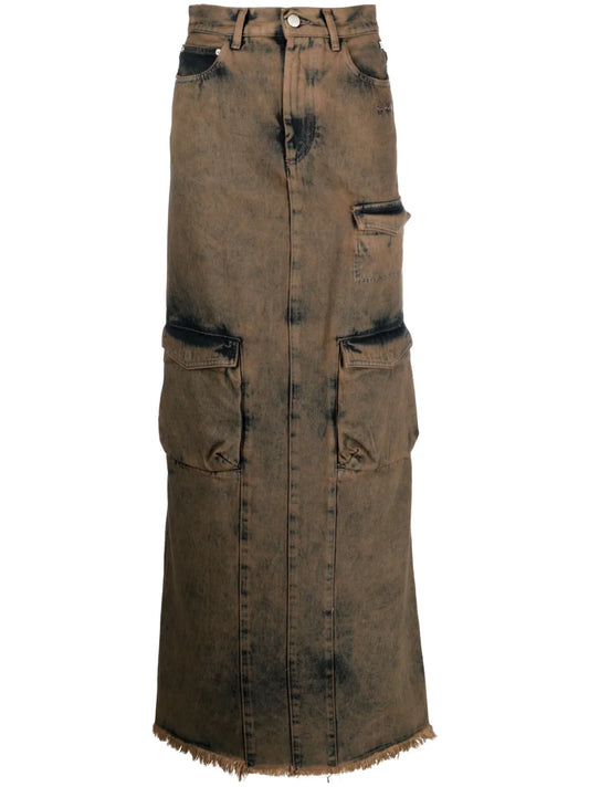 Maxi Denim Cargo Skirt