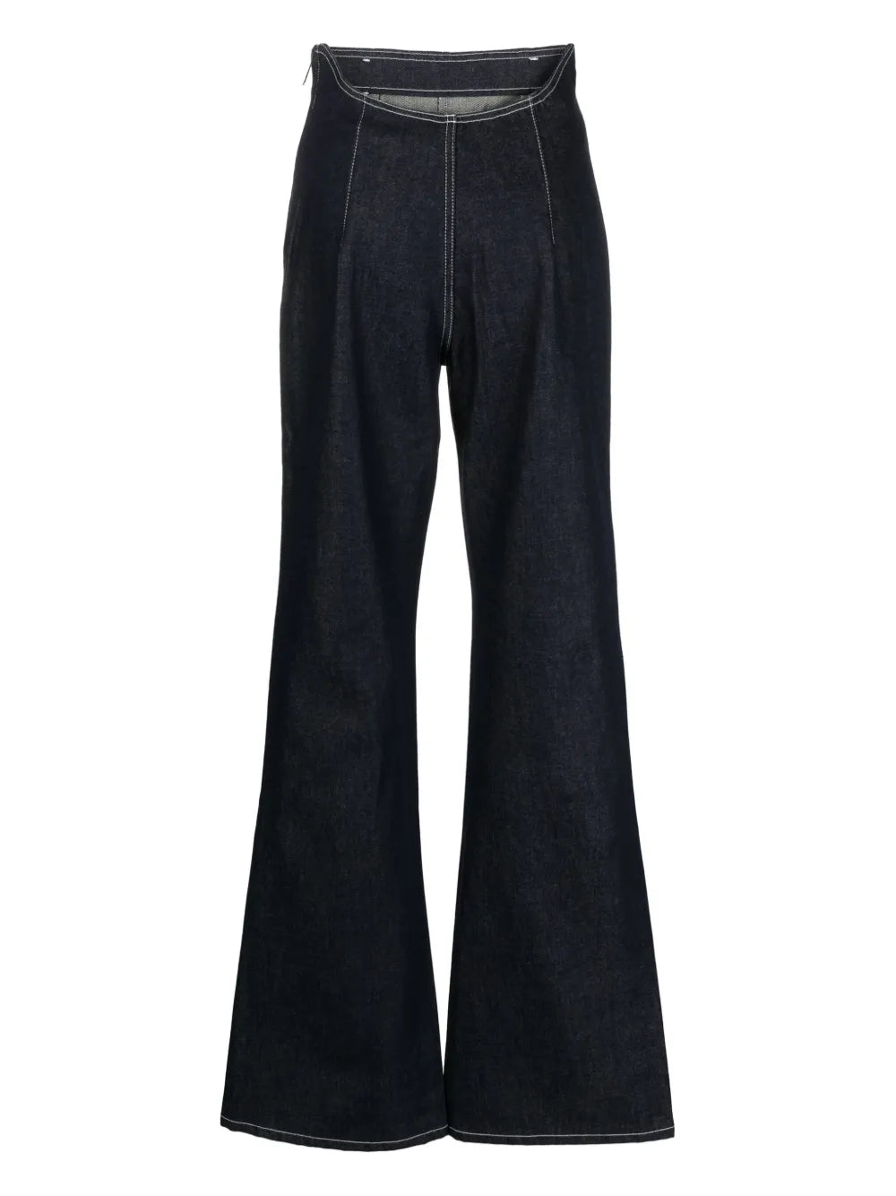 Contrast-Stitching High-Rise Flared Jeans