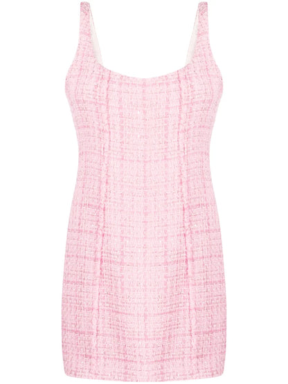 Backless Tweed Minidress