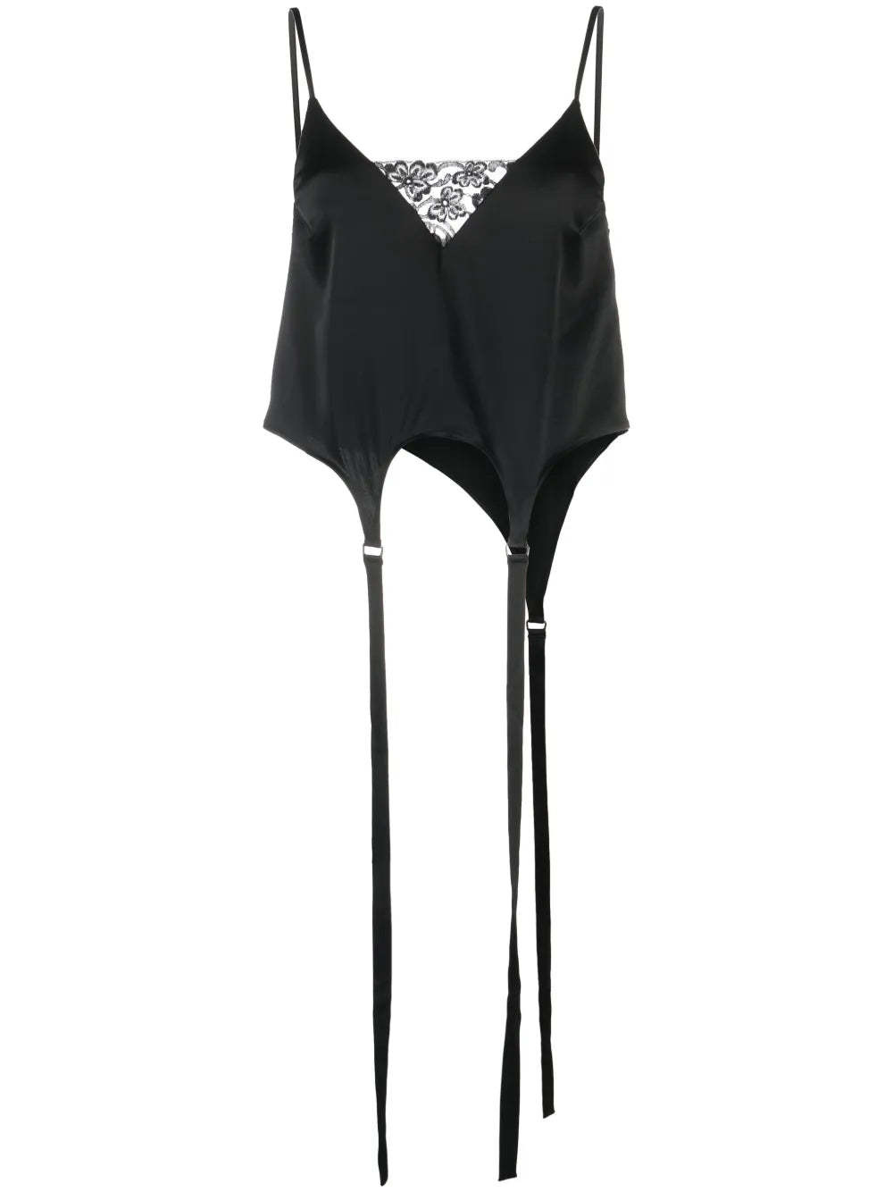Lace-Panel Satin Camisole Top