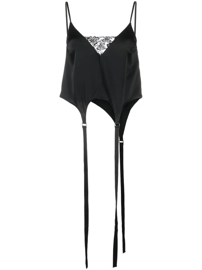 Lace-Panel Satin Camisole Top