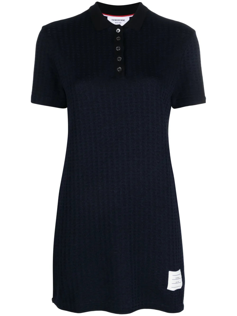 Checked Jacquard Polo Minidress