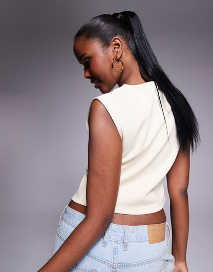 Heavyweight Ponte Asymmetric Button Through Waistcoat