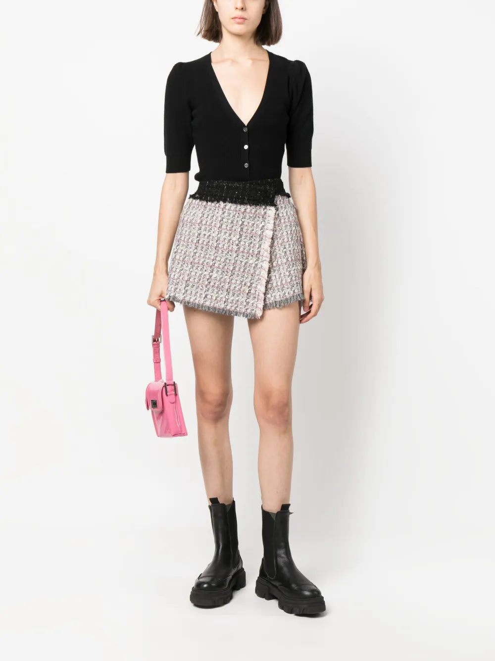 Wrap-Front Tweed Skorts