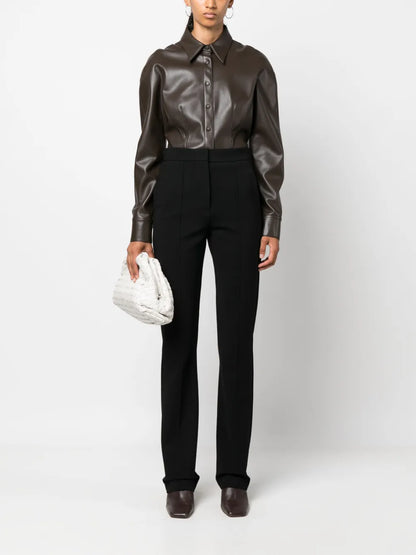 Pressed-Crease Tailored-Cut Trousers
