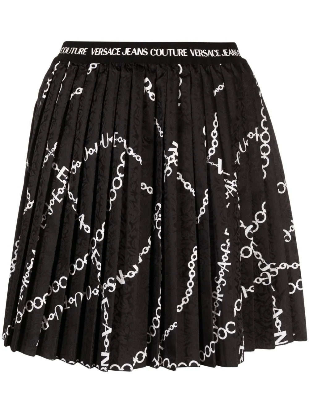 Chain-Link Print Pleated Skirt