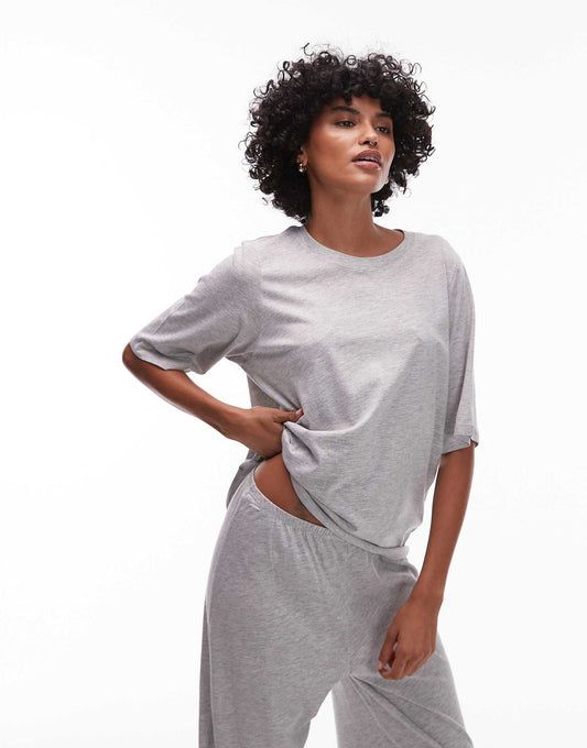 Mix And Match Cotton T-Shirt Pyjama Top