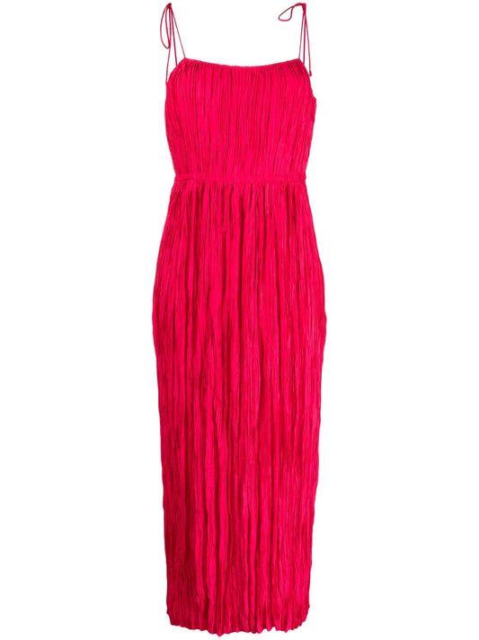 Ruched Tie-Strap Maxi Dress
