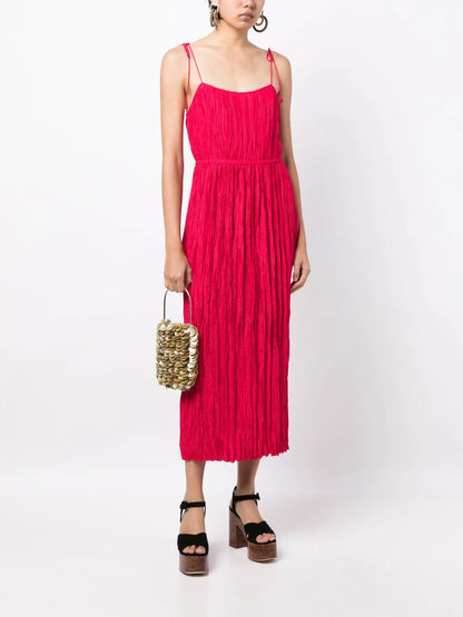 Ruched Tie-Strap Maxi Dress
