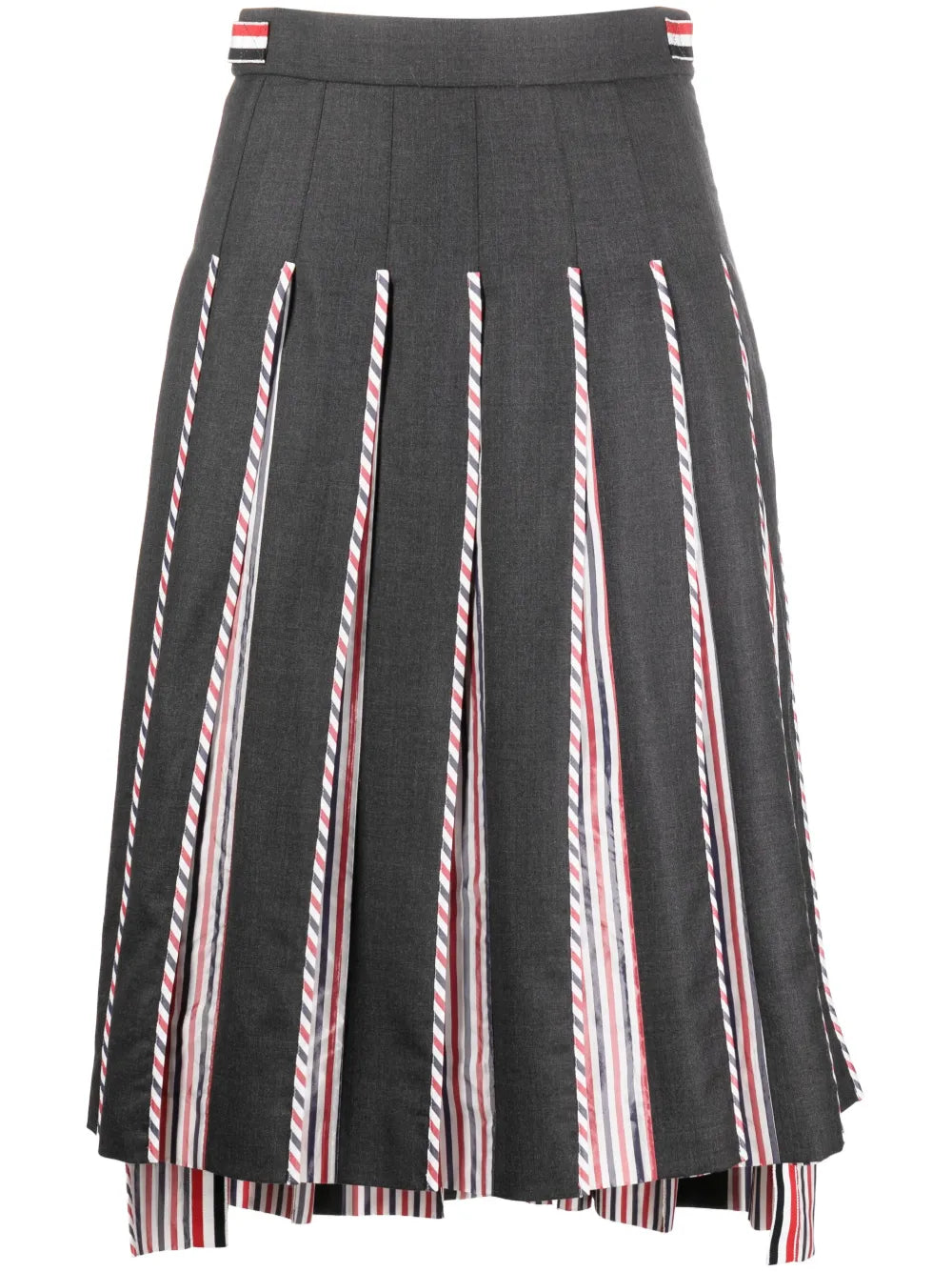 Rwb-Print Pleated Midi Skirt