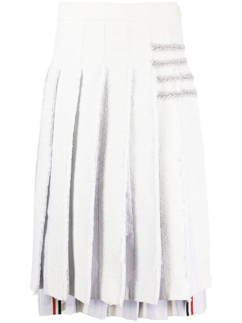 4-Bar Tweed Pleated Skirt
