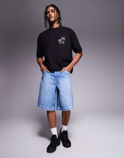 Boxy Oversized T-Shirt With Palm Tree Graphic