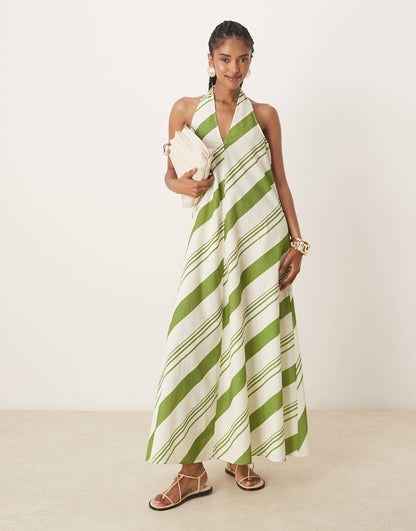 Relaxed Halter Neck Maxi Dress