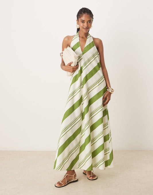 Relaxed Halter Neck Maxi Dress