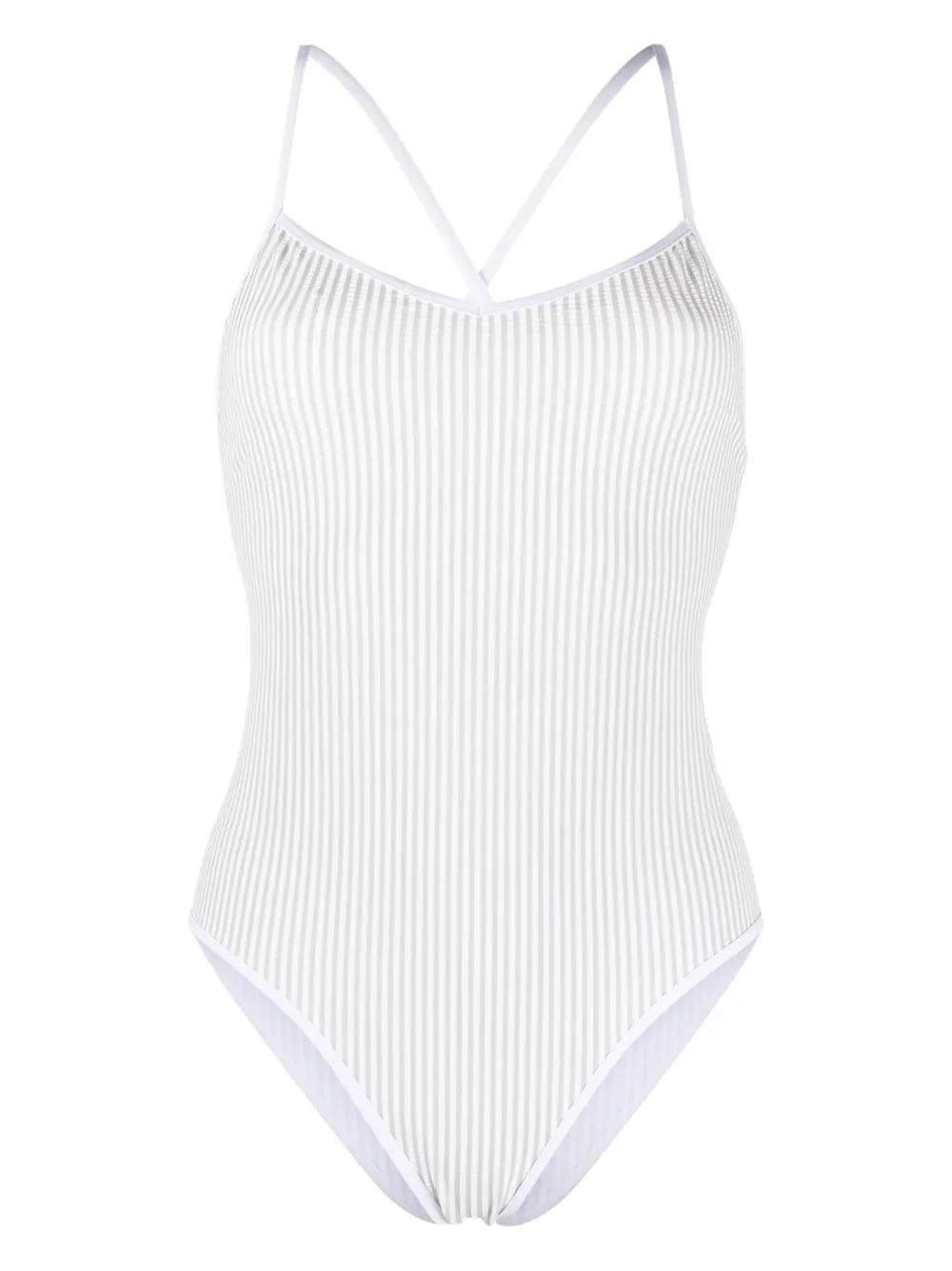 Stripe-Print Seersucker Swimsuit