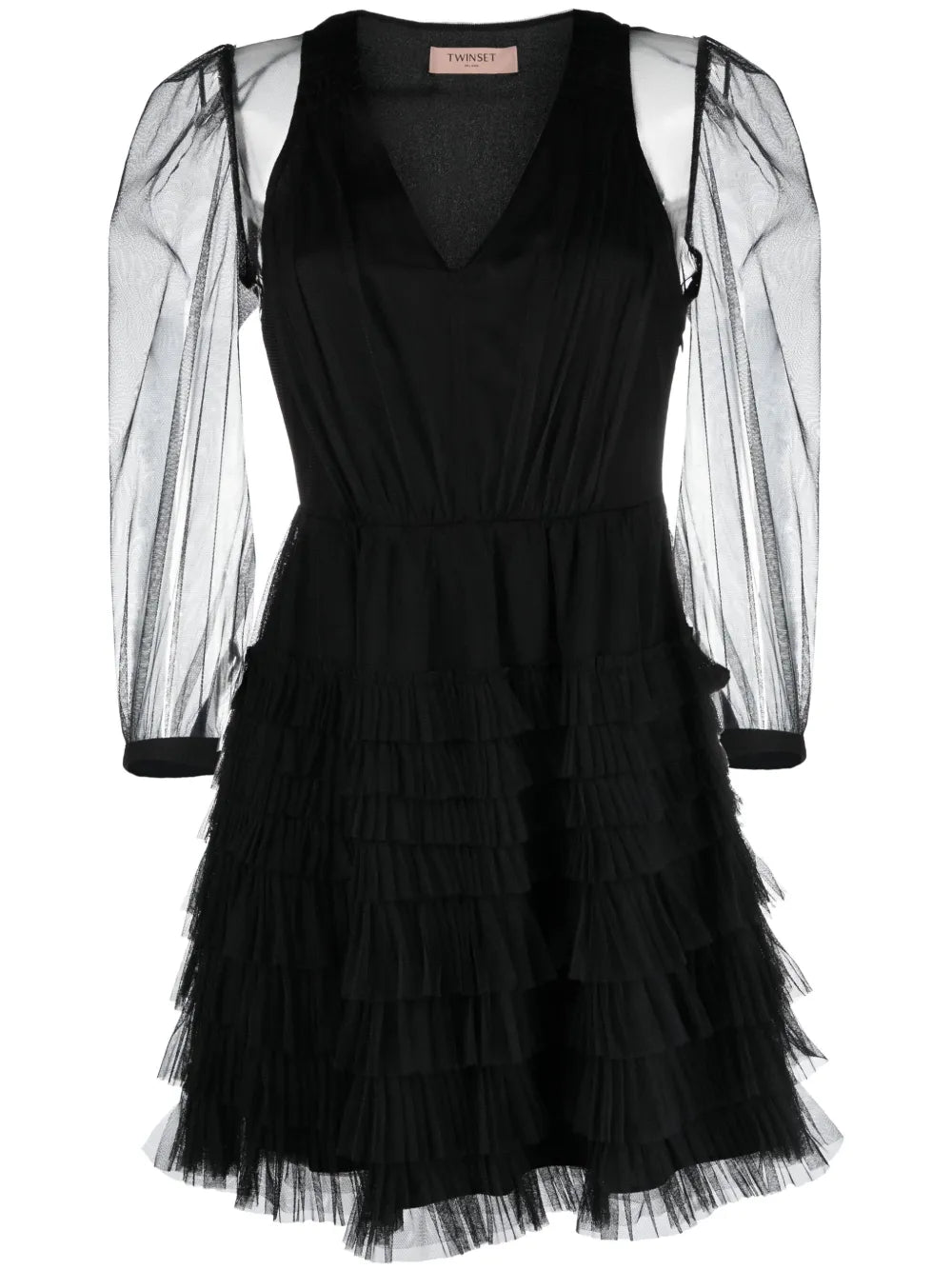 Ruffled Semi-Sheer Minidress