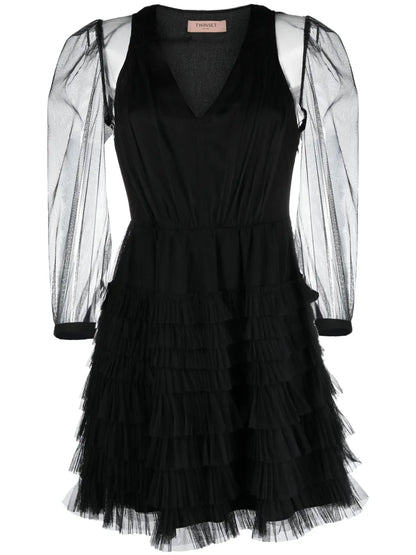 Ruffled Semi-Sheer Minidress