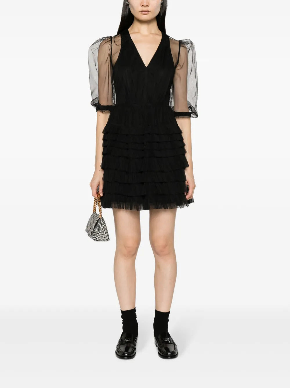 Ruffled Semi-Sheer Minidress