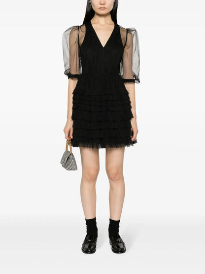 Ruffled Semi-Sheer Minidress