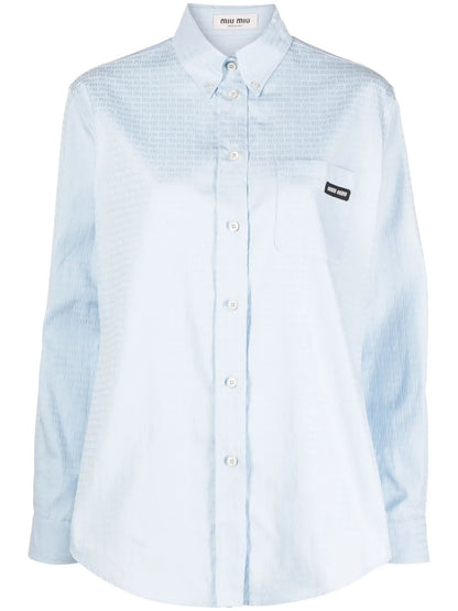 Logo-Print Long-Sleeve Poplin Shirt