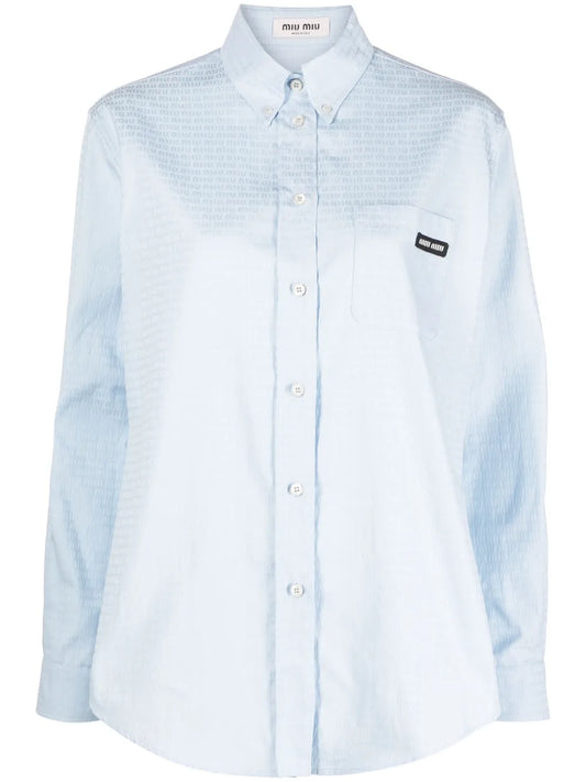 Logo-Print Long-Sleeve Poplin Shirt