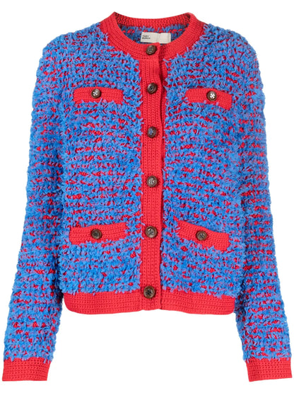 Ruffled Button-Up Cardigan