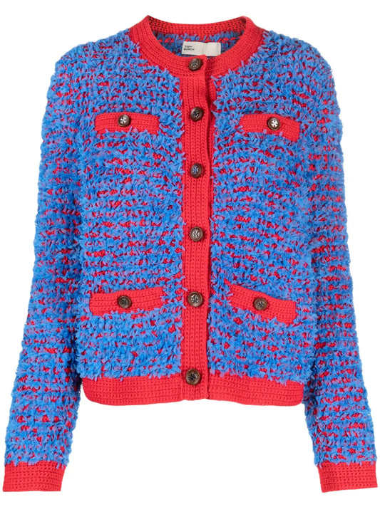 Ruffled Button-Up Cardigan