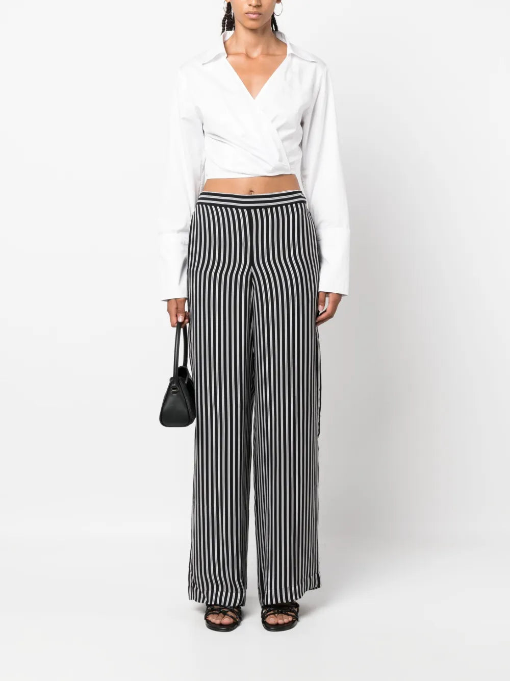 Striped Wide-Leg Trousers