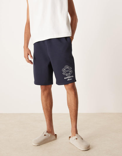 Oversized Short With Embroidery